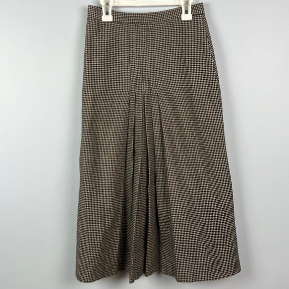 Vintage houndstooth pleated lined midi skirt size 6 made in Costa Rica - Picture 1 of 7
